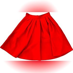 NEW Banana Republic Red Pleated Flare Skirt (Petite 00)